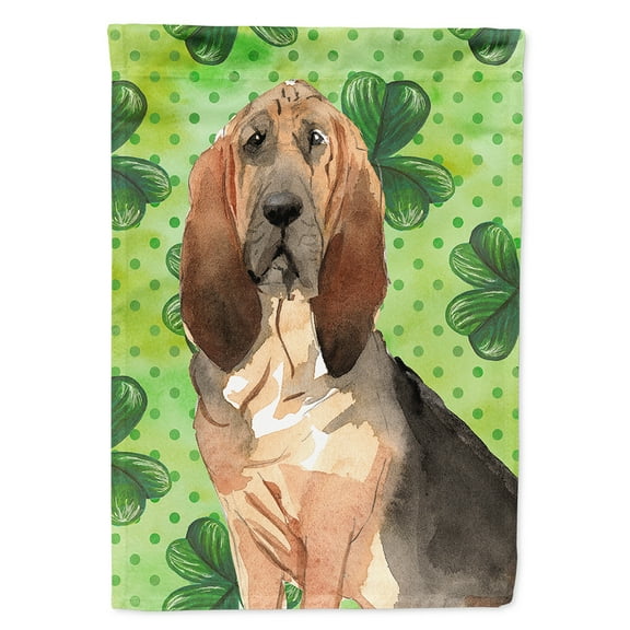 Carolines Treasures CK1813CHF Shamrocks Bloodhound Flag Canvas House Size Large multicolor