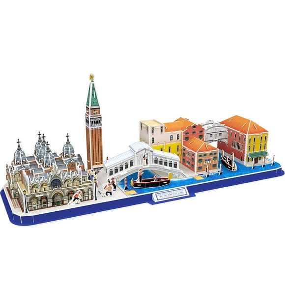 cubicFun 3D Puzzle for Adults Kids Bavaria cityline Venice Italy Building Model Kits Toys gift for Men and Women, San Marco Basilica, Rialto Bridge, Venice grand canal and Bridge of Sighs 126 Pieces