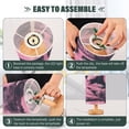thumbnail image 4 of Small Table Lamp LED Bedside Nightstand Lamps with Fabric Shade Decor Desk Lamp for Living Room Bedroom Office Pink Palm Tree on Black, 4 of 7