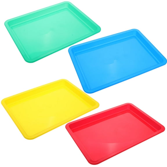 Greenadscape 4Pcs Plastic Activity Trays Assorted Color for DIY Projects and Crafts Organizer Home Use