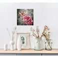 thumbnail image 4 of Nawypu  l Pink Rose Flower Wall Art Paintings Floral with Butterfly Prints on Grey Canvas Picture Wall Decoration Framed Trendy Gold and Pink Bathroom Bedroom Decor Artwork, 4 of 4