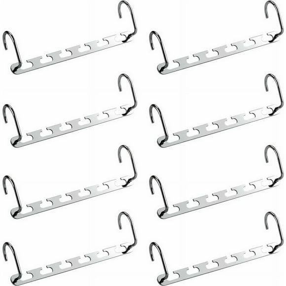Jinsinto 8Pcs Multiple Coat Hanger, Space Saving Clothes Hanger Rack for Dressing Room, Metal Magic Hanger Organizer, Storage of Shirts,Jackets,Clothes in Closet,Closet,Wardrobe