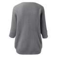 thumbnail image 3 of Vedolay Womens Sweaters Womens Fall Sweaters 2023 Knitted V-Neck Collared Pullover Long Sleeve Top,Gray XL, 3 of 4