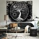 thumbnail image 5 of Tapiz de árbol de la vida, tapiz blanco y negro, tapiz espacial de galaxia, tapiz estético negro, colgante de pared para dormitorio Xemadio WMPH-1834-2, 5 of 7