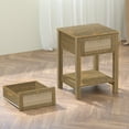 thumbnail image 5 of SICOTAS Rattan Nightstands Set of 2, Cherry Farmhouse Boho End Side Table with Drawers, Engineered Wood Accent Bedside Table for Bedroom, Living Room, 5 of 11