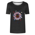 thumbnail image 4 of Tops Cortos para Mujeres Día de la Independencia Patriótica Impreso Cuello Redondo, Camiseta de Manga Corta Casual para la Primavera, Verano Y Fiesta, 4 of 4