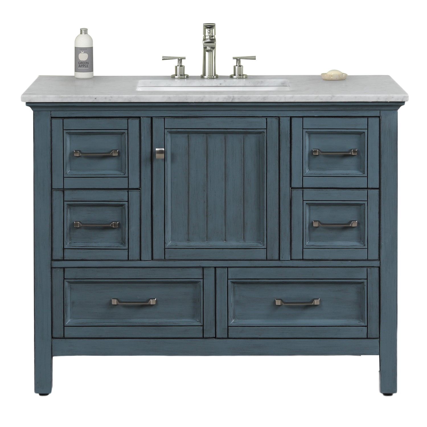 EVIVA Britney 42 Inch Transitional Ash Blue Bathroom Vanity - Walmart.com