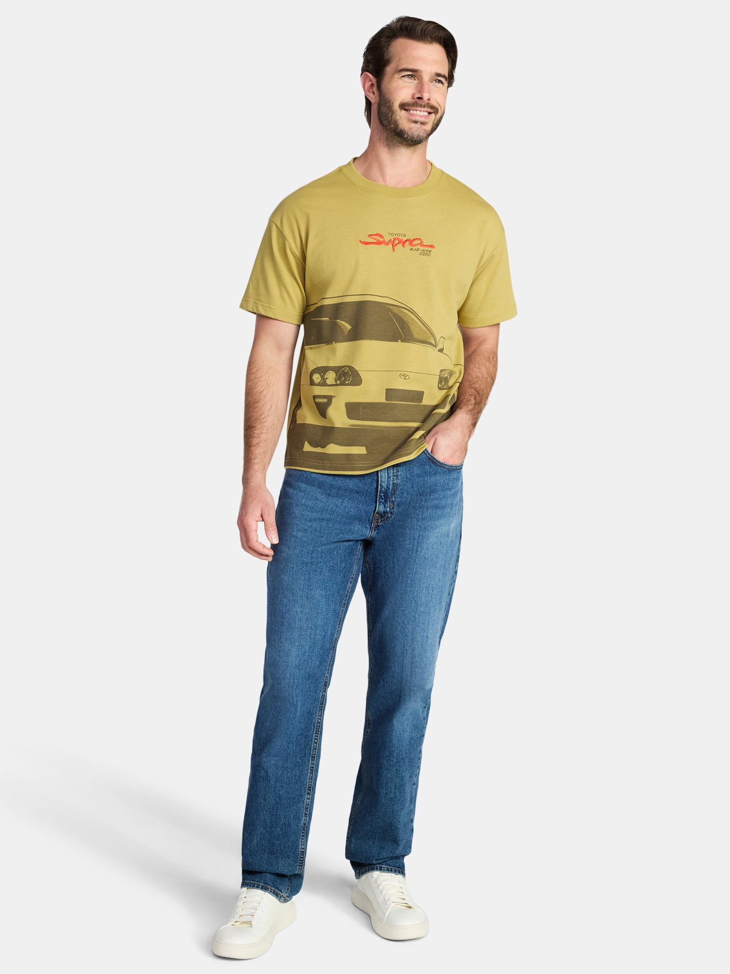 Toyota Men's and Big Men's Supra Cropped Graphic Tee, Sizes XS-3XL