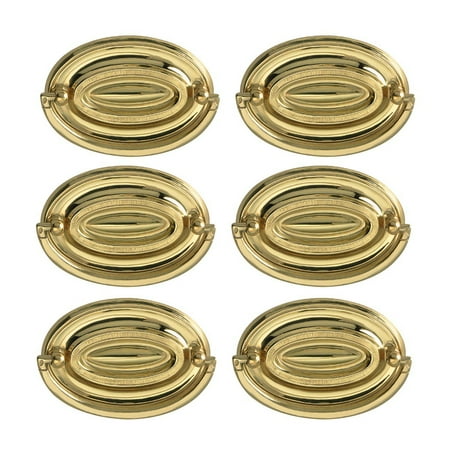 - 6 Hepplewhite Drawer Pull Polished Solid Brass 2 5/8
