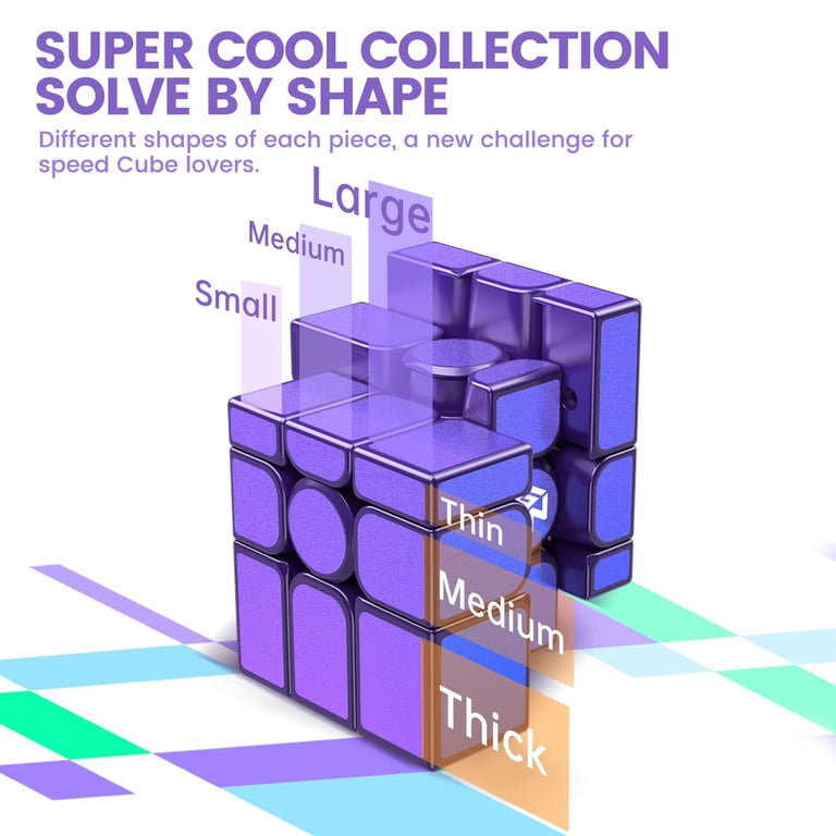 Speed Cube 3x3x3 Magnétique - Effet Miroir Brillant (Neuf)