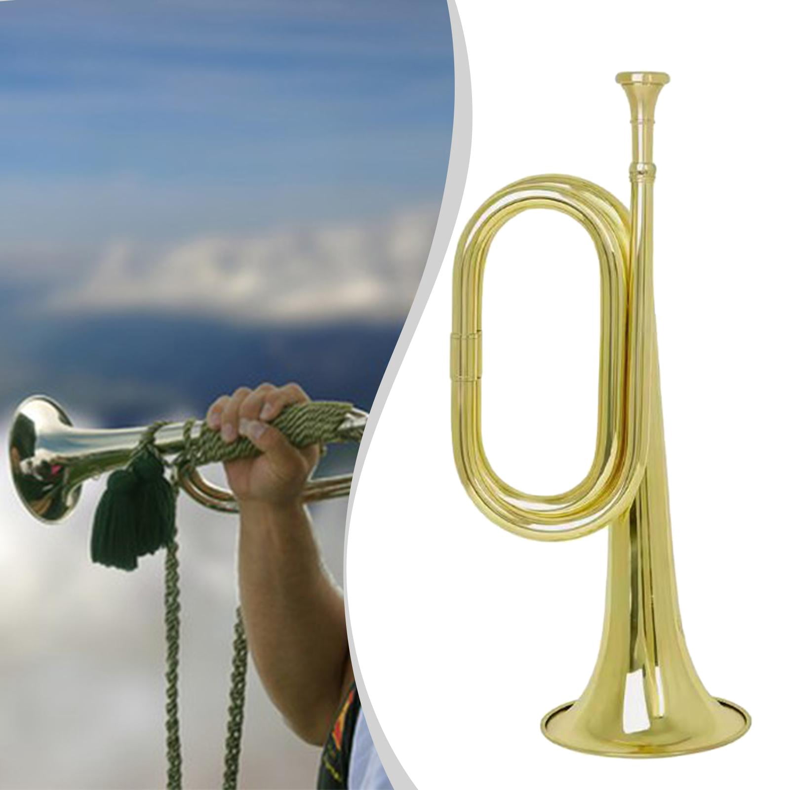 Blowing Bugle Musical Instrument Portable Trumpet Large Opening Powerful Sound for Beginner Training
