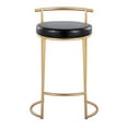 thumbnail image 4 of LumiSource Gold Metal, Black PU Round Fuji 26" Fixed-Height Counter Stool - Set of 2, 4 of 8