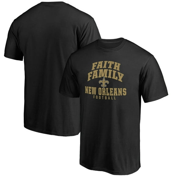 Men's Black New Orleans Saints Faith Family T-Shirt