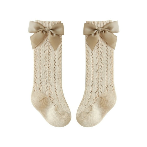 Coerni Winter Warm Socks for Kids Toddler Children's Socks Thin Mesh Mid Calf Socks Girls Big Bow Baby Socks High School Girl Gift Ideas