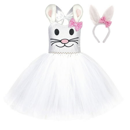 

Toddler Summergirls Clothing Easter Cute Girls Dress Custume Party Clothes With Hair Clasp