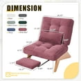 thumbnail image 2 of MOONMISS Modern Adjustable Lounge Chair with Footrest,Wooden Base Upholstered Recliner for Reading Rest Striped Velvet, 2 of 6