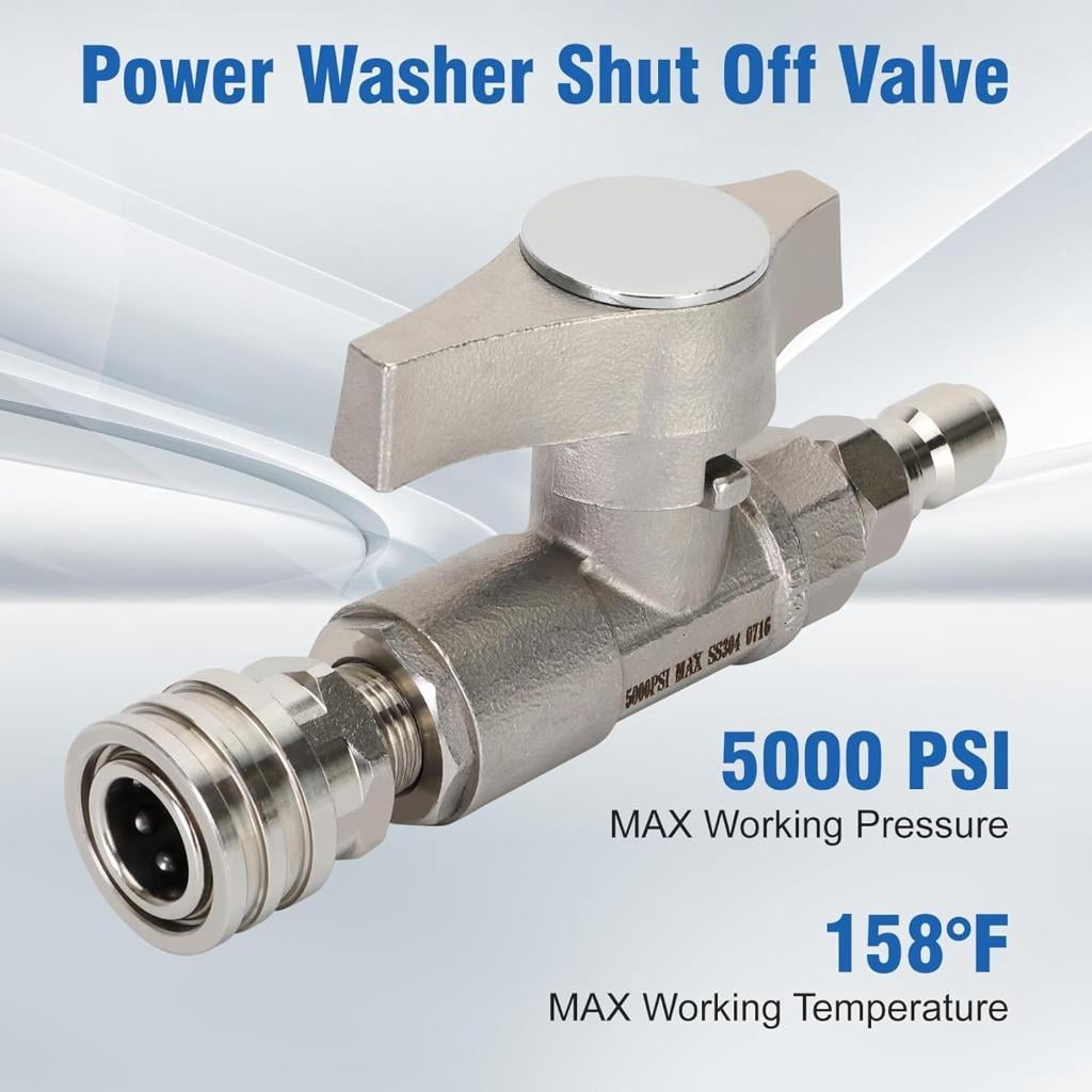 Steel 3/8Inch Ball Valves Pressure Washer 5000PSI With Quick Connecting Fittings For Washer Systems Leakage Protections