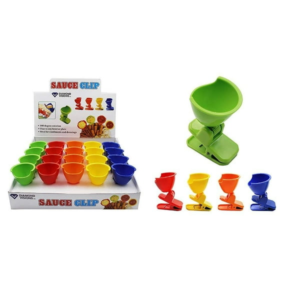 Diamond Visions 01-1826 Sauce Cup Clip Multipack in Assorted Colors 3 Cups