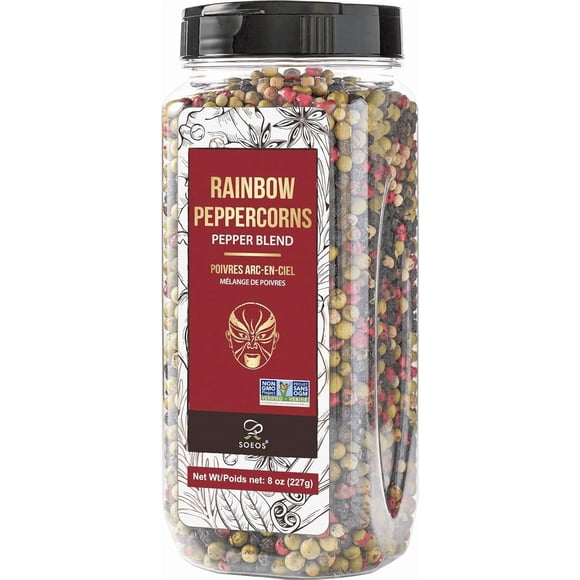 Soeos Whole Rainbow Peppercorn, 8oz (227g)