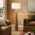 thumbnail image 4 of Saylor Carved Ribbed Wood Floor Lamp With Drum Shade in White Gray, 4 of 10