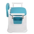 thumbnail image 4 of Commode Chair for Toilet, Blue Soft Padded Portable Bedside Commode Chair with Garbage Bag for Adults, 4 of 7