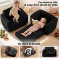 thumbnail image 7 of Kids Couch, 2 In 1 Foldable Toddler Couch ,Convertible Baby Sofa Chair for Boys and Girls, Black, 7 of 7