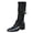 Black, variant on Knee High Boots for Women Lace Up Buckle Block Heel with Side Zipper Square Toe Winter Fashion Casual Shoes Coffee 7.5