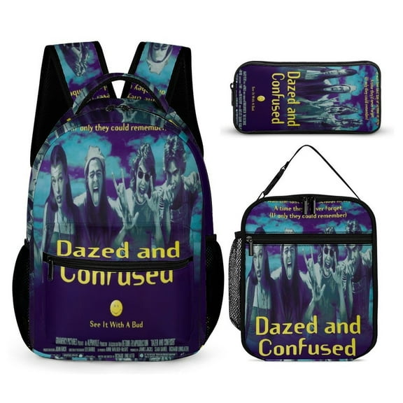 Dazed And Confused Movie Poster 3 PC Backpack Set Casual School Bag Daypack with Lunch Bag Outdoor Travel Large Capacity BagsOne Size