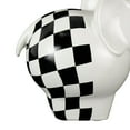 thumbnail image 6 of 6", 7"H White Ceramic Small Elephant Sculpture with Checkered Pattern, by DecMode (2 Count), 6 of 13