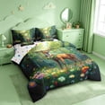 thumbnail image 2 of meiyoeat Jungle Animal Elk 7 Pieces Full Size Bedding Sets For Girls,Colorful Cute Flowers Full Size Bed in a Bag For Kids,Reversible, 2 of 7