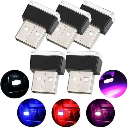 LINLIN Car LED Atmosphere Lights, 5 Piece USB Lighting Atmosphere Light Set Interior Decoration for Car