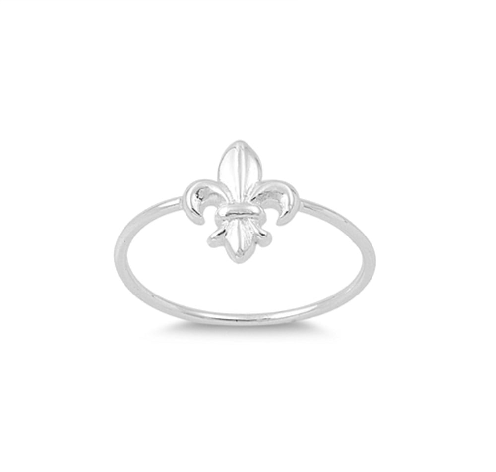 Details about   925 Sterling Silver Fleur-De-Lis Signet Ring Size 6-11 