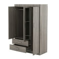 thumbnail image 5 of CoSoTower 3-Door Mirror Wardrobe with Shelves, Gray, 5 of 9