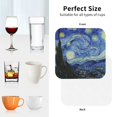 thumbnail image 6 of Naloa The Starry Night Coasters for Set of 4 - PU Leather Coasters, Coasters for Table Cup Tea Coffee Beer, Decorative for Kitchen Homedecor (Round), 6 of 6