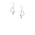 thumbnail image 2 of Delight Jewelry Silvertone Mini November - Yellow Crystal Heart Open Heart French Earrings, 2 of 4