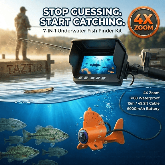 TAZTIR Fish Finder with Underwater Fishing Camera Night Vision Depth Finder