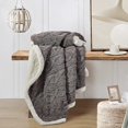 thumbnail image 4 of Fleece Blankets Flannel Throw For Couch Sofa Throw Size -127X152Cm Grey, Thick, 4 of 9