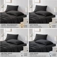 thumbnail image 6 of Southshore Fine Linens Vilano Pleats 4 Piece Extra Deep Pocket Sheet Set, 21-Inch Deep Pocket Bed Sheets with Flat Sheet and Pillowcases, Extra Soft Brushed Microfiber, California King, Black, 6 of 9