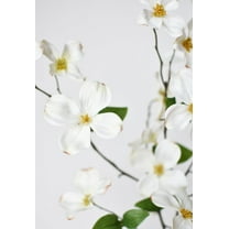 29" Faux Dogwood Branch Stem White