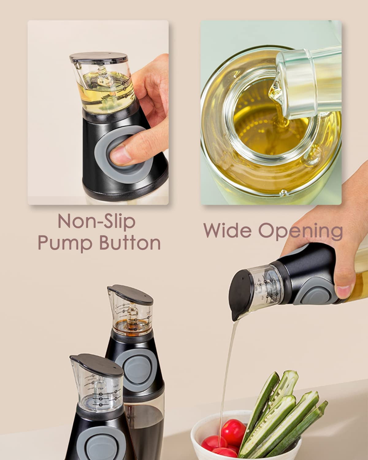 Press & Measure Oil or Vinegar Dispenser 