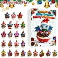 thumbnail image 1 of TIELUTT Xmas 2D Cartoon Hanging Ornament Advent Calendar 24Pcs Cute Funny Xmas Pendant Countdown Calendar Mixer Timer Stop Watch with Timer Big Timer Clock for Garage Retirement Clock Countdown Boxin, 1 of 8