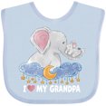 thumbnail image 3 of Inktastic I Love My Grandpa Cute Elephants with Moon and Stars Boys or Girls Baby Bib, 3 of 4