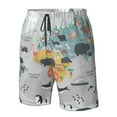 thumbnail image 5 of Naloa The World Map with Cartoon Animals Men's Beach Shorts, Surfing shorts, Swim trunks, Quick Dry Swim Trunks for Surfing Beach Fun - XX-Large, 5 of 9