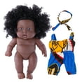thumbnail image 2 of Muñecas africanas negras de 8 pulgadas, muñecas realistas para bebés, regalo de cumpleaños para niños., 2 of 8