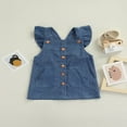 thumbnail image 3 of Toddler Baby Girls Spring Fall Dress Solid Color Corduroy Square Neck Suspenders Dress with Pockets Brown 2-3 Years, 3 of 7