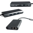 thumbnail image 4 of Computer Hub Type-C USB 3.0 10-in-1 Splitter 4K VGA 3.5mm Jack RJ45 Multiport Portable Adapter, 4 of 10