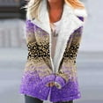 thumbnail image 2 of Usmixi 2023 Plush Jacket for Women Womens Plush Coat Vintage Leopard Print Button Loose Lapel Overcoat Warm Thickened Soft Fleece Padded Outerwear with Pocket Winter Plush Jacket, 2 of 5