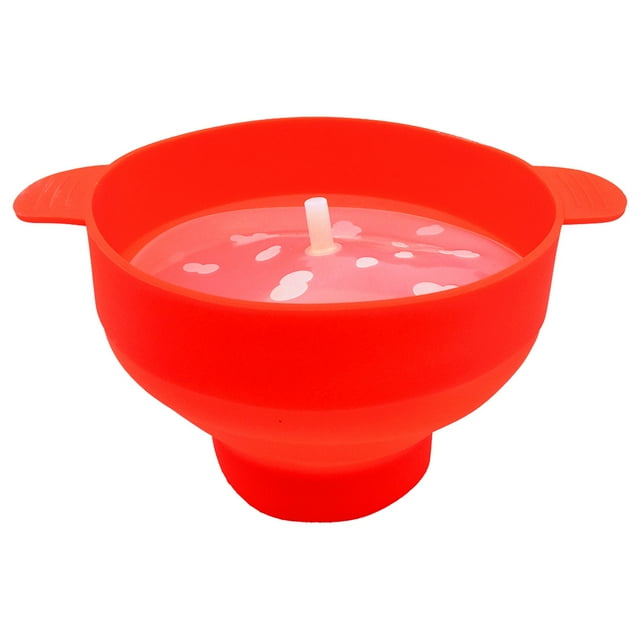 Recipiente de silicona para palomitas de maíz en microondas con tapa plegable de alta temperatura para lavavajillas - Rojo SM SunniMix Bol para hacer palomitas de maíz
