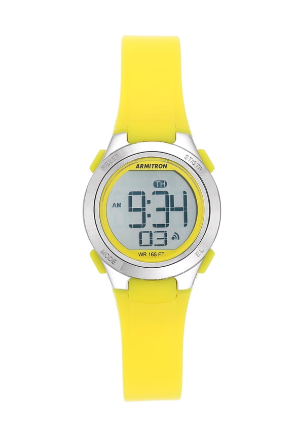Unisex Neon Yellow Digital Sport Watch with Silicone Band