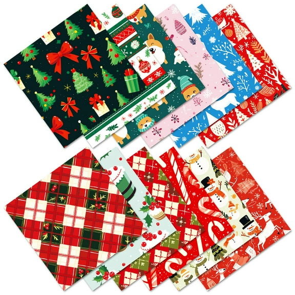 putnchl Christmas Patterned Paper Set, Decorative Paper For Card Making, Crafting, Scrapbooking, Decoration12pcs